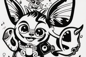 gizmo from gremlins riding appa from avatar tattoo idea