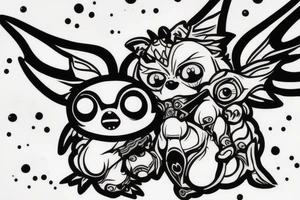 gizmo from gremlins riding appa from avatar tattoo idea