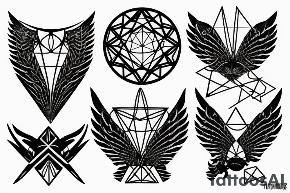 Scared geometry with the fall of icarus tattoo idea