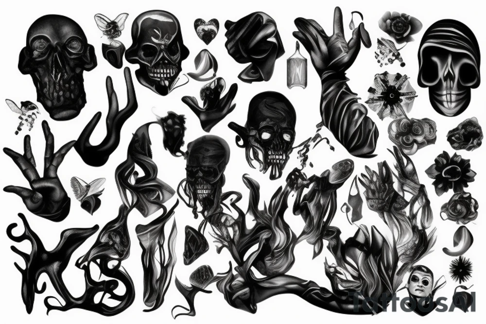 Dark sculptures Smokey tattoo idea