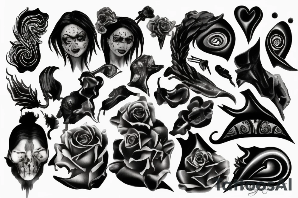 Dark sculptures Smokey tattoo idea