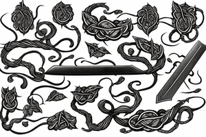a sword with vines growing around it tattoo idea
