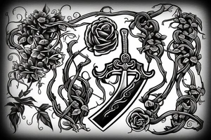 a sword with vines growing around it tattoo idea