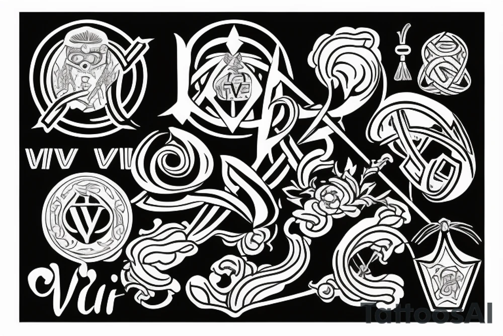 veni, vidi, vici with a trinity knot tattoo idea