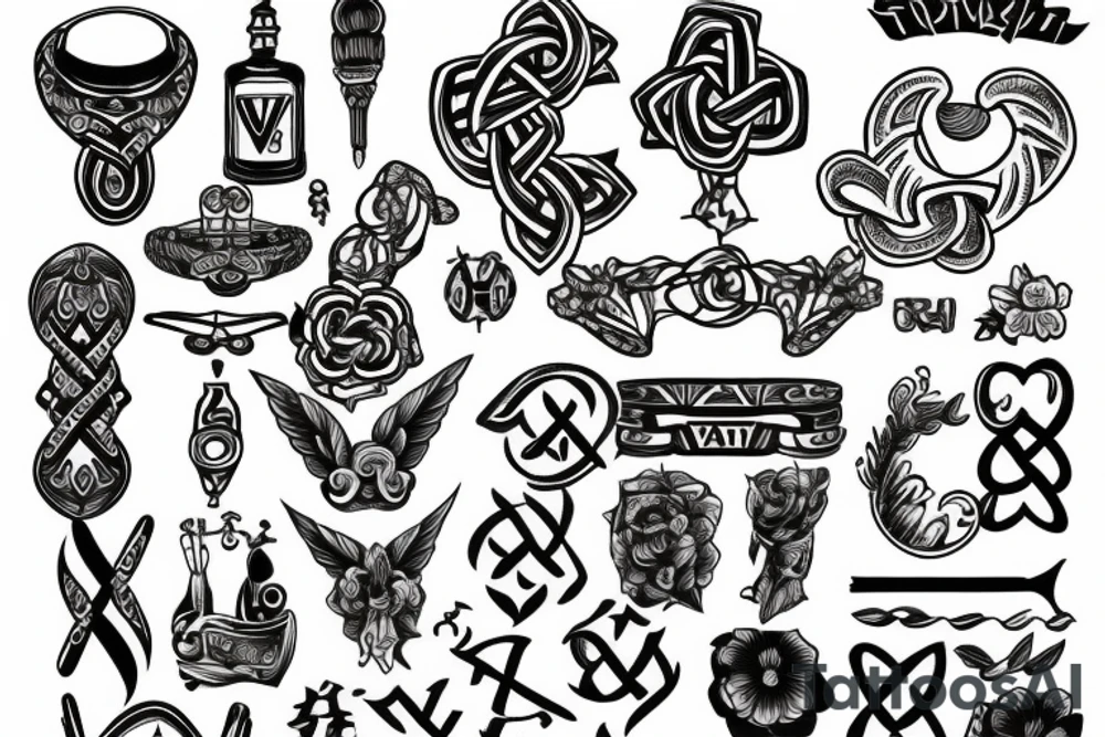 veni, vidi, vici with a trinity knot tattoo idea