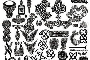 veni, vidi, vici with a trinity knot tattoo idea