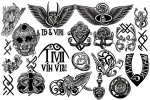veni, vidi, vici with a trinity knot tattoo idea