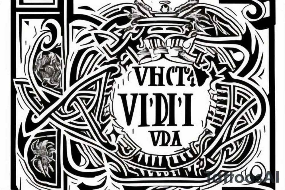 quote "veni, vidi, vici" with a trinity knot tattoo idea quote "veni, vidi, vici" with a trinity knot tattoo idea