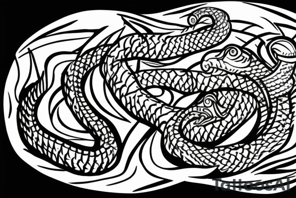 an attacking cobra with an open hood, protruding tongue. inscription Latin for "presumption of innocence". tattoo idea