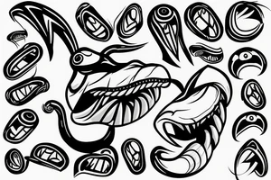 an attacking cobra with an open hood, protruding tongue tattoo idea