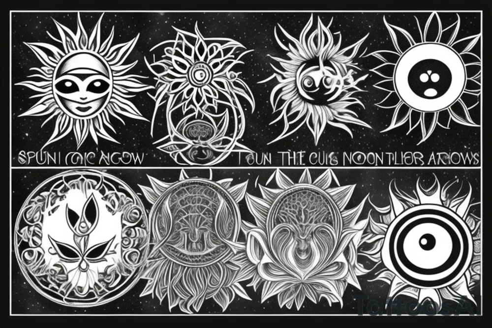 The lotus, the moon cycle, sun, cancer, chakras, non-duality, tree of life, flower of life, butterflies, arrows, dangling things, eye of horus tattoo idea