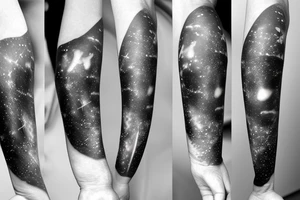 galaxies reflected in astronaut visor, facing camera tattoo idea