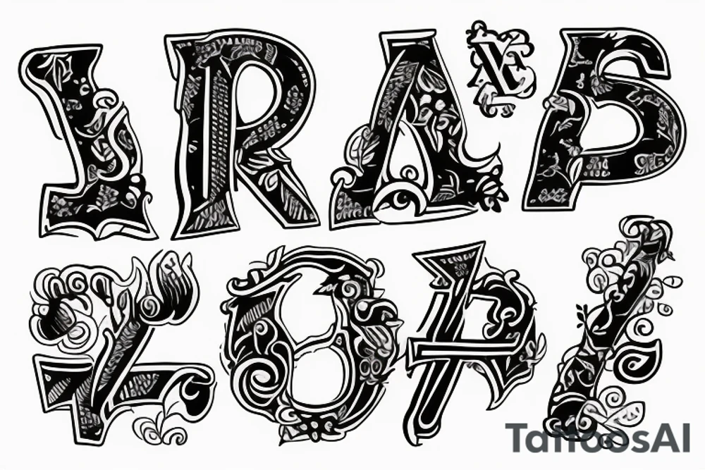 the letters E & B tattooed small tattoo idea