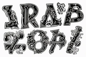 the letters E & B tattooed small tattoo idea