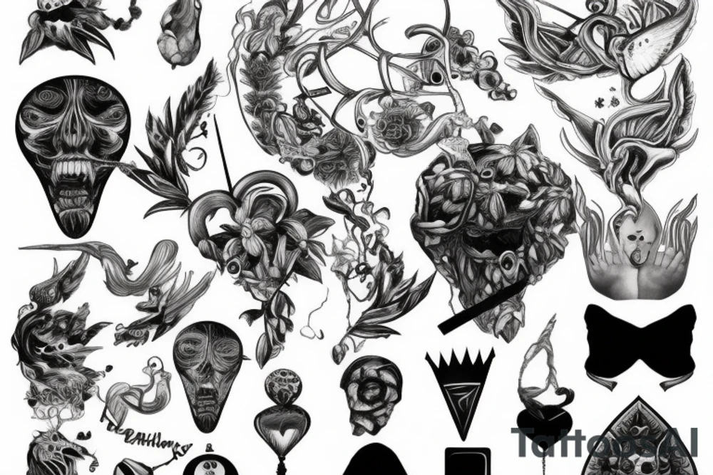 king & swallow tattoo idea
