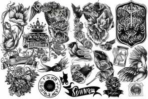king & swallow tattoo idea