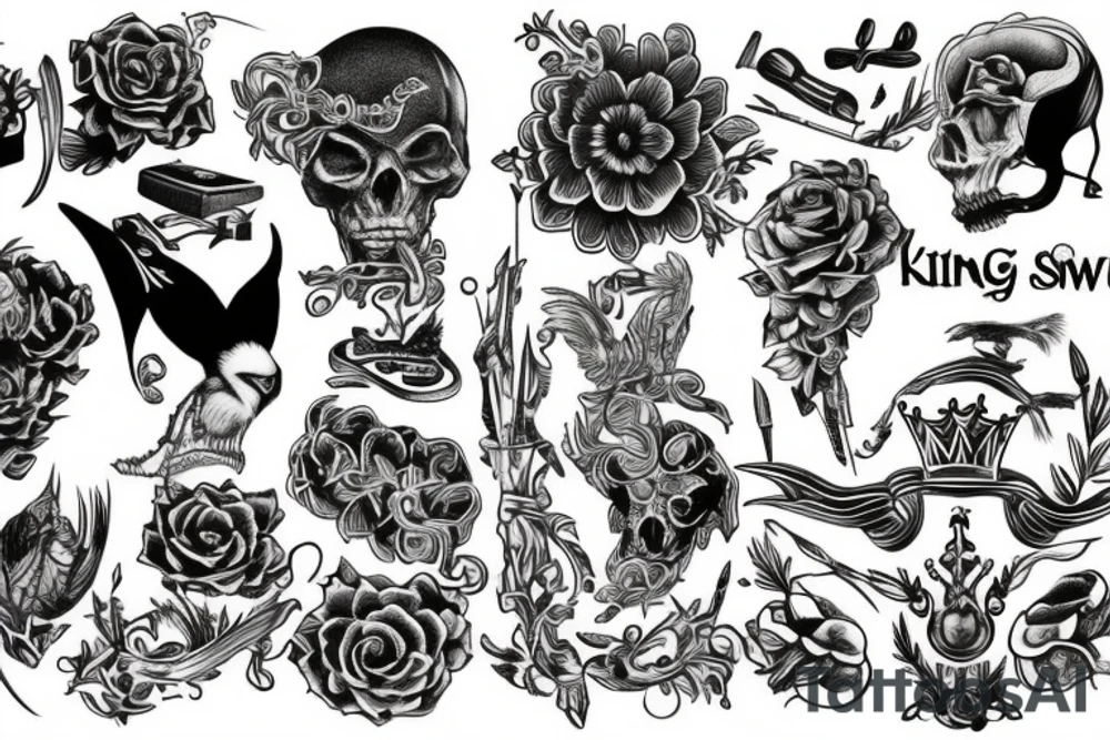 king & swallow tattoo idea