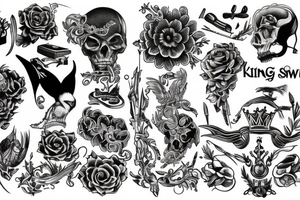 king & swallow tattoo idea