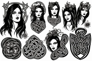 Celtic wiccan woman tattoo idea