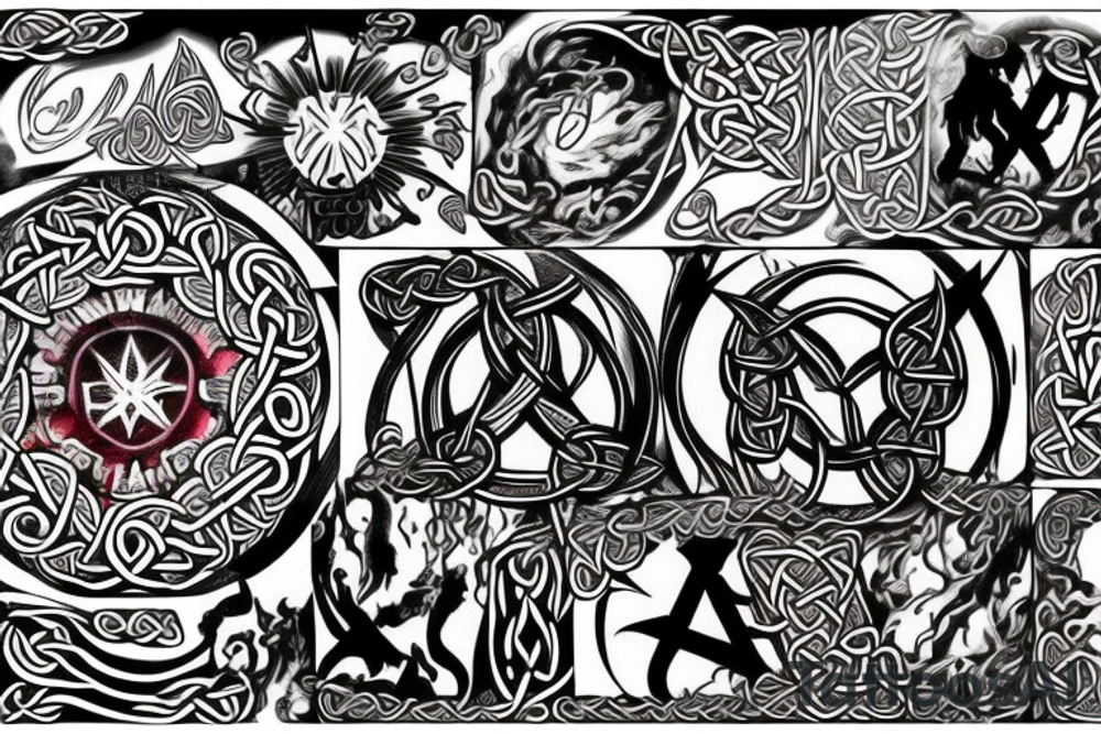 Celtic wiccan fire tattoo idea