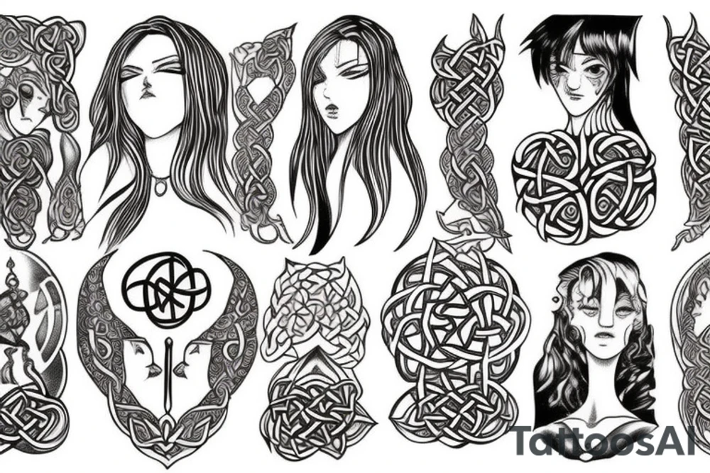 Celtic wiccan fire tattoo idea