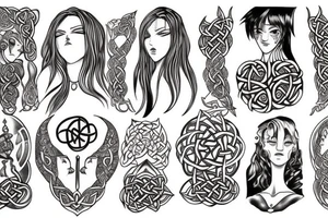 Celtic wiccan fire tattoo idea