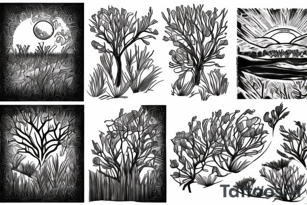 Outback Australia landscape tattoo idea