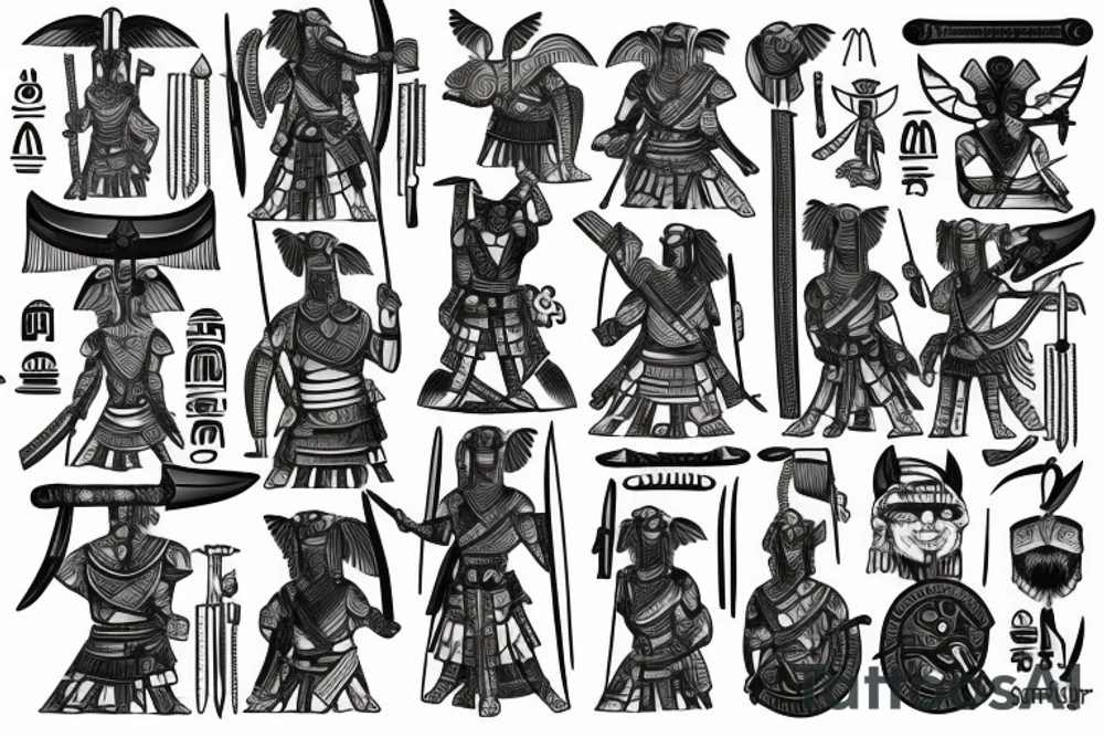 Spartan Soldier
Samurai
Viking Warrior
Egyptian Gods tattoo idea