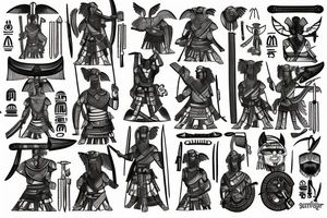 Spartan Soldier
Samurai
Viking Warrior
Egyptian Gods tattoo idea
