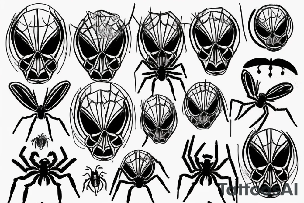 hanging spider tattoo idea
