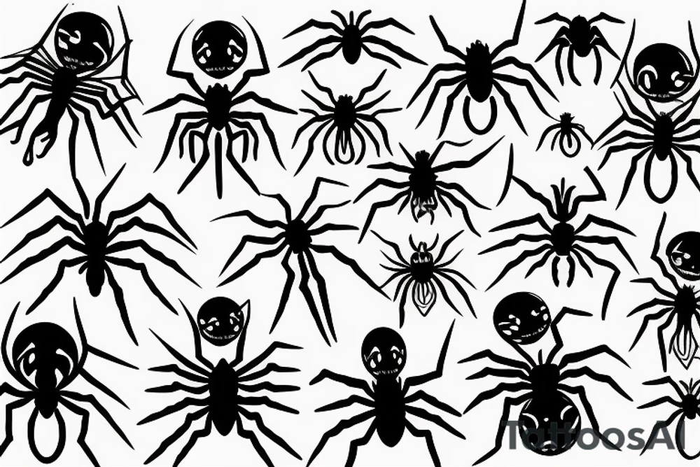 hanging spider tattoo idea