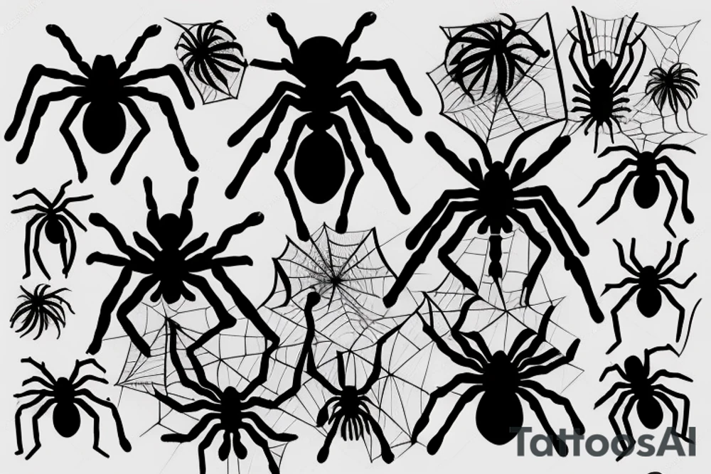 hanging spider tattoo idea