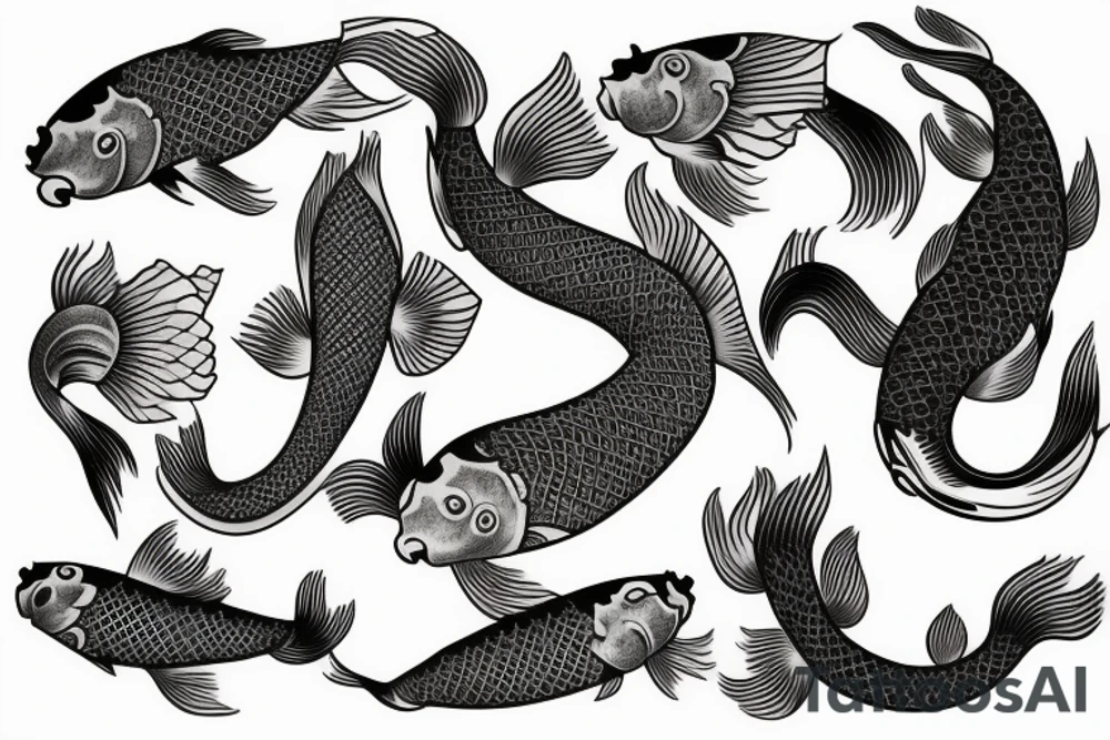 Japanese Koi fish sleeve tattoo idea