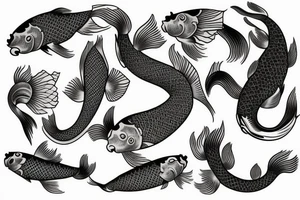 Japanese Koi fish sleeve tattoo idea