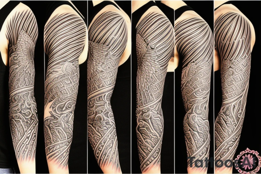 Japanese phoenix sleeve tattoo idea