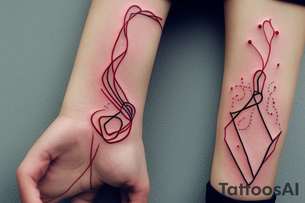 Red string on pinky tattoo idea