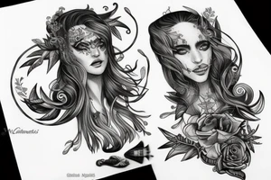 realistic aquarius based on mykalojus konstantinas ciurlionis tattoo idea