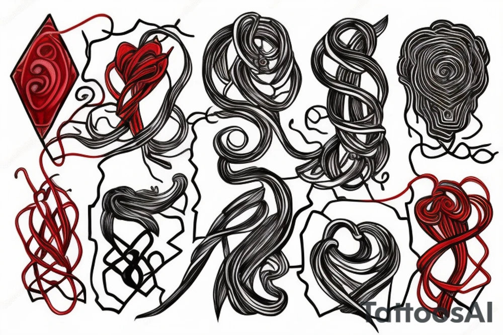 Red string of fate tattoo idea