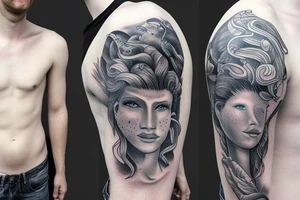 realistic merman tattoo idea