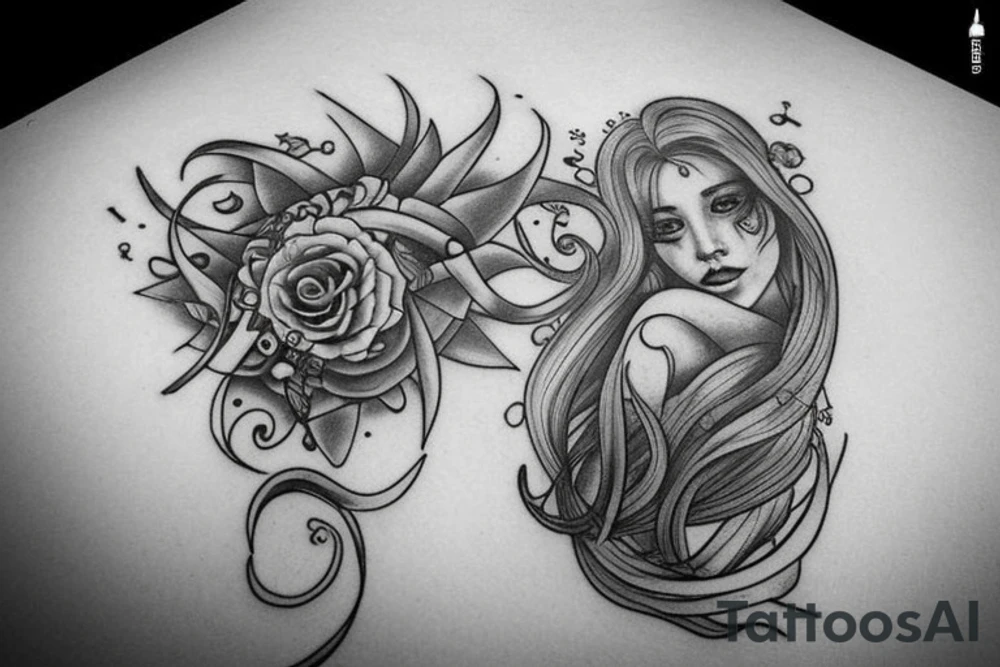 realistic aquarius tattoo idea