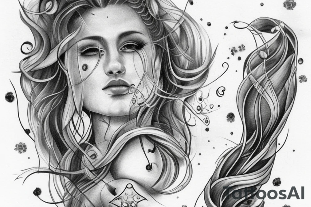 realistic aquarius tattoo idea