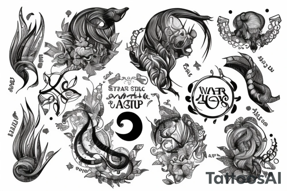 zodiac sign water tattoo idea