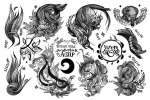 zodiac sign water tattoo idea