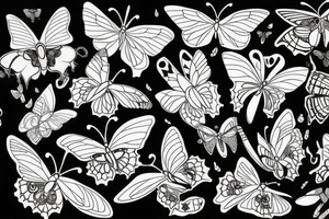Green tea butterflies tattoo idea