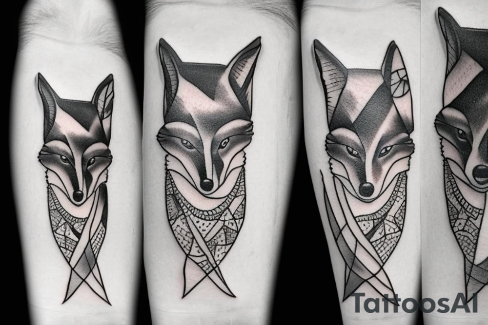 Fox with a knife tattoo idea