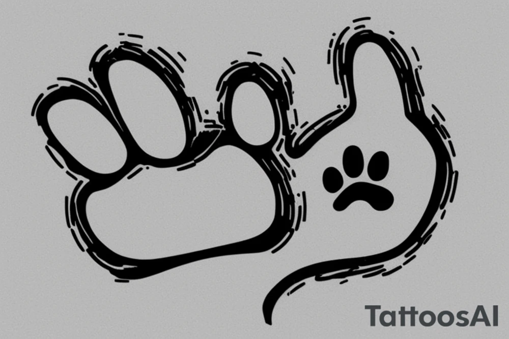 minimalistic cat paw using the initials A P M R tattoo idea minimalistic cat paw using the initials A P M R tattoo idea
