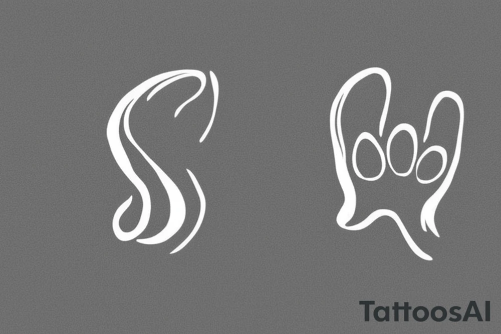 minimalistic cat paw using the initials A,P,M and R as replacement for the paw tattoo idea minimalistic cat paw using the initials A,P,M and R as replacement for the paw tattoo idea