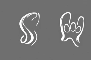 minimalistic cat paw using the initials A,P,M and R as replacement for the paw tattoo idea