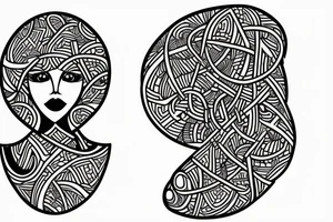 a woman created from a circuit tattoo idea