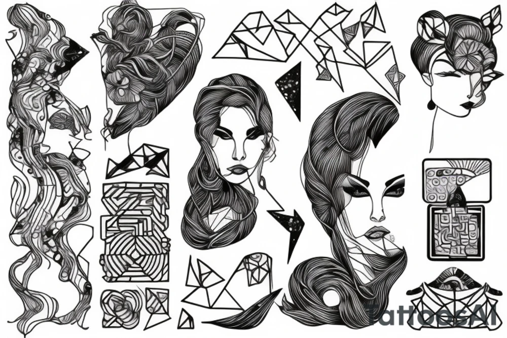 a woman created from a circuit tattoo idea
